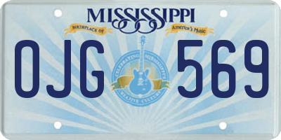 MS license plate OJG569
