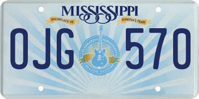 MS license plate OJG570