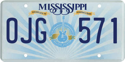 MS license plate OJG571