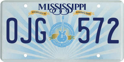 MS license plate OJG572
