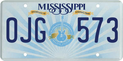 MS license plate OJG573