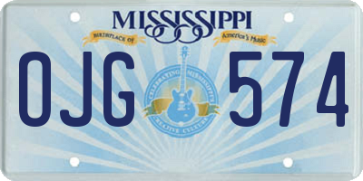 MS license plate OJG574