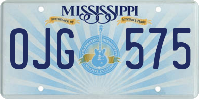 MS license plate OJG575