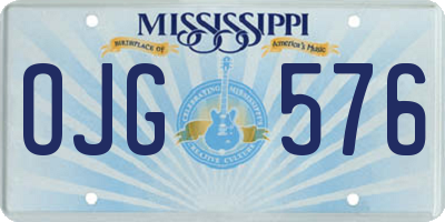 MS license plate OJG576