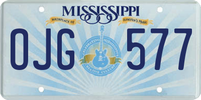 MS license plate OJG577