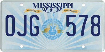 MS license plate OJG578