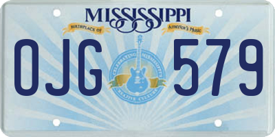 MS license plate OJG579