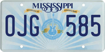 MS license plate OJG585