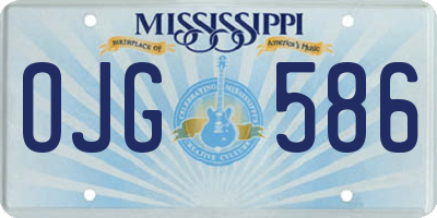 MS license plate OJG586