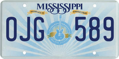 MS license plate OJG589