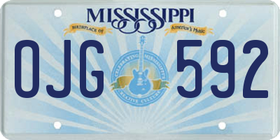 MS license plate OJG592