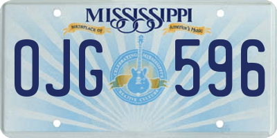 MS license plate OJG596