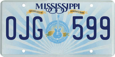 MS license plate OJG599