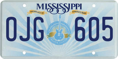 MS license plate OJG605
