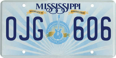 MS license plate OJG606