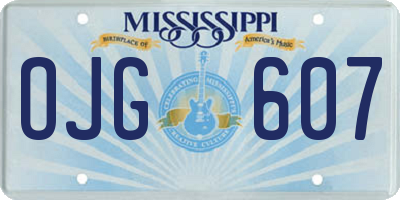 MS license plate OJG607