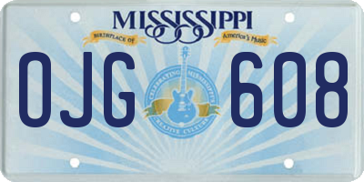 MS license plate OJG608