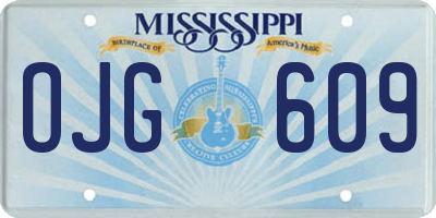 MS license plate OJG609