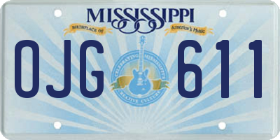 MS license plate OJG611