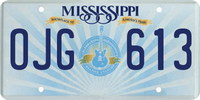 MS license plate OJG613