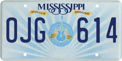 MS license plate OJG614