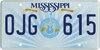 MS license plate OJG615
