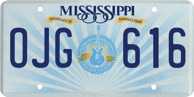 MS license plate OJG616