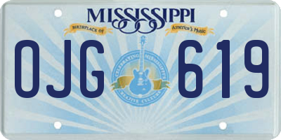 MS license plate OJG619