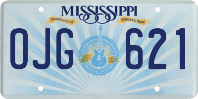 MS license plate OJG621