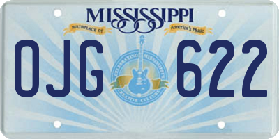 MS license plate OJG622