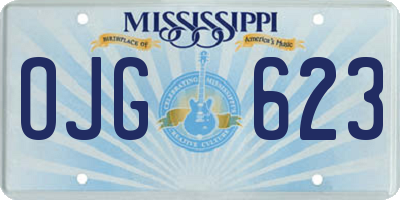 MS license plate OJG623