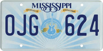 MS license plate OJG624