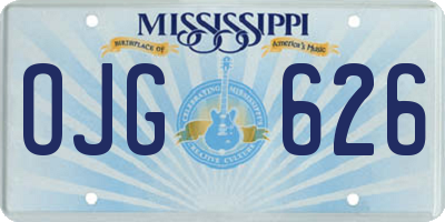 MS license plate OJG626