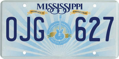 MS license plate OJG627