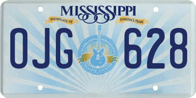 MS license plate OJG628