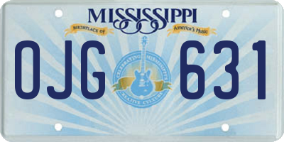 MS license plate OJG631