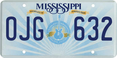MS license plate OJG632
