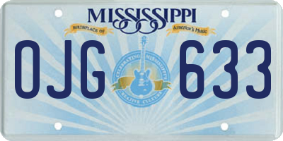 MS license plate OJG633