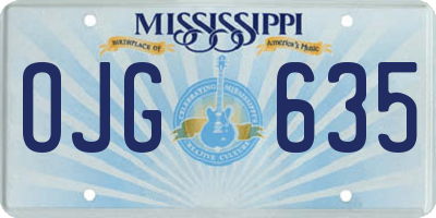 MS license plate OJG635