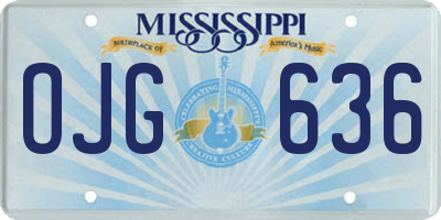 MS license plate OJG636