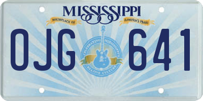 MS license plate OJG641