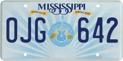 MS license plate OJG642