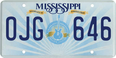 MS license plate OJG646