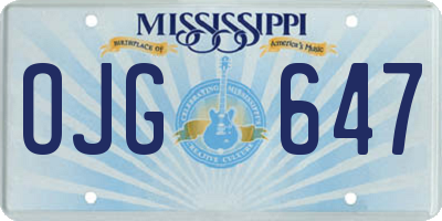 MS license plate OJG647
