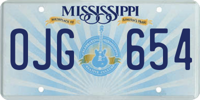 MS license plate OJG654
