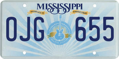 MS license plate OJG655