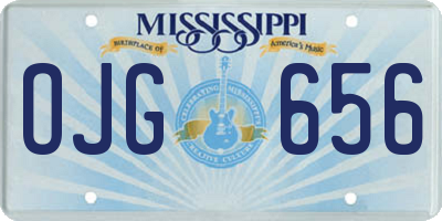 MS license plate OJG656