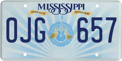 MS license plate OJG657