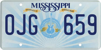 MS license plate OJG659