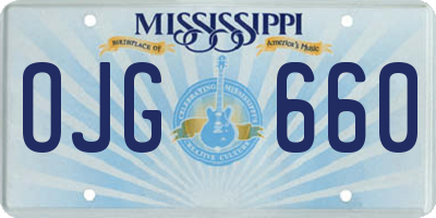 MS license plate OJG660